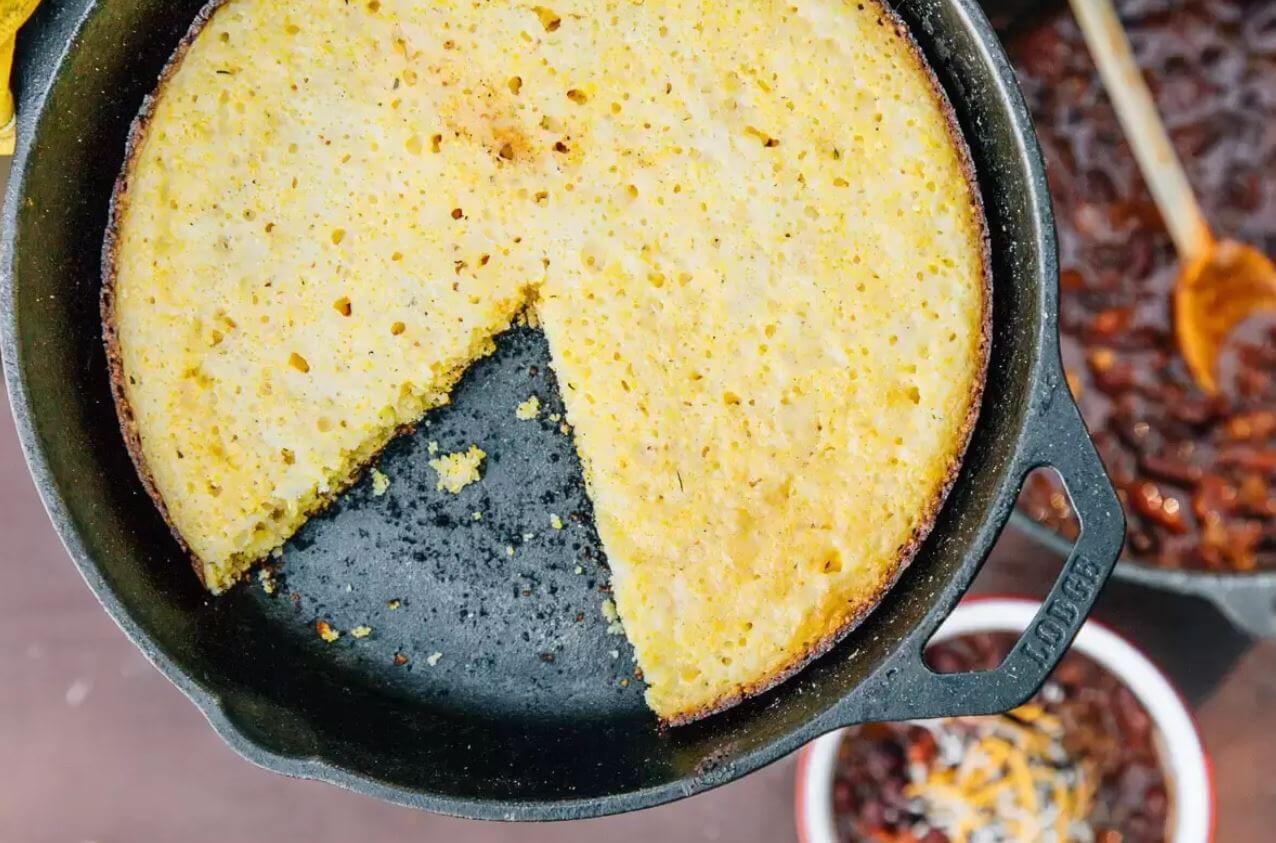 Campfire Skillet Cornbread by Fresh of the Grid