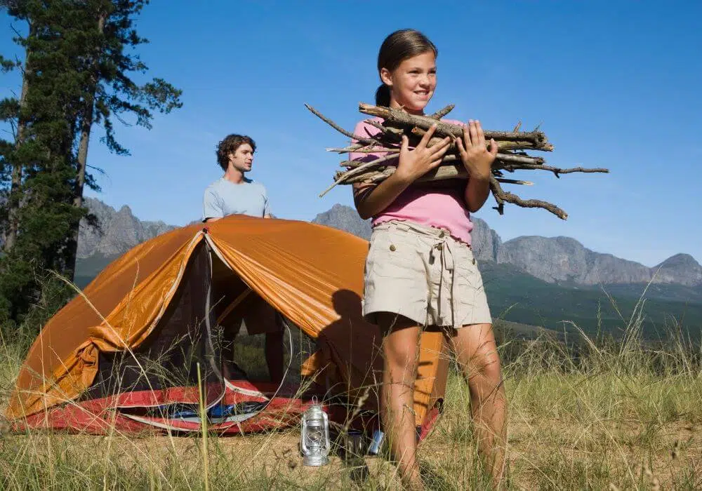 Kids Gathering firewood